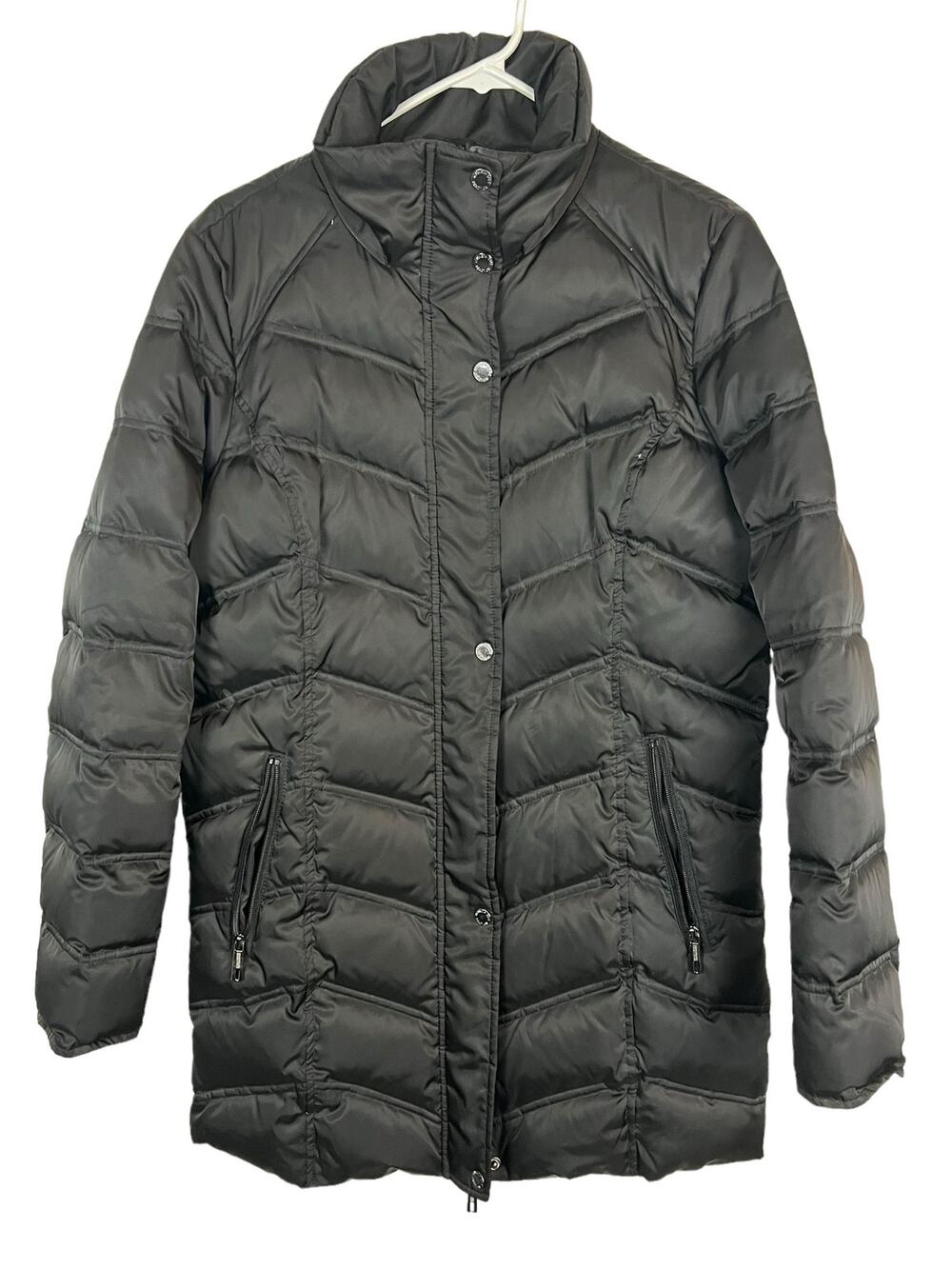 Kenneth Cole Reaction Down Puffer Jacket Women's L Black Packable Winter Coat